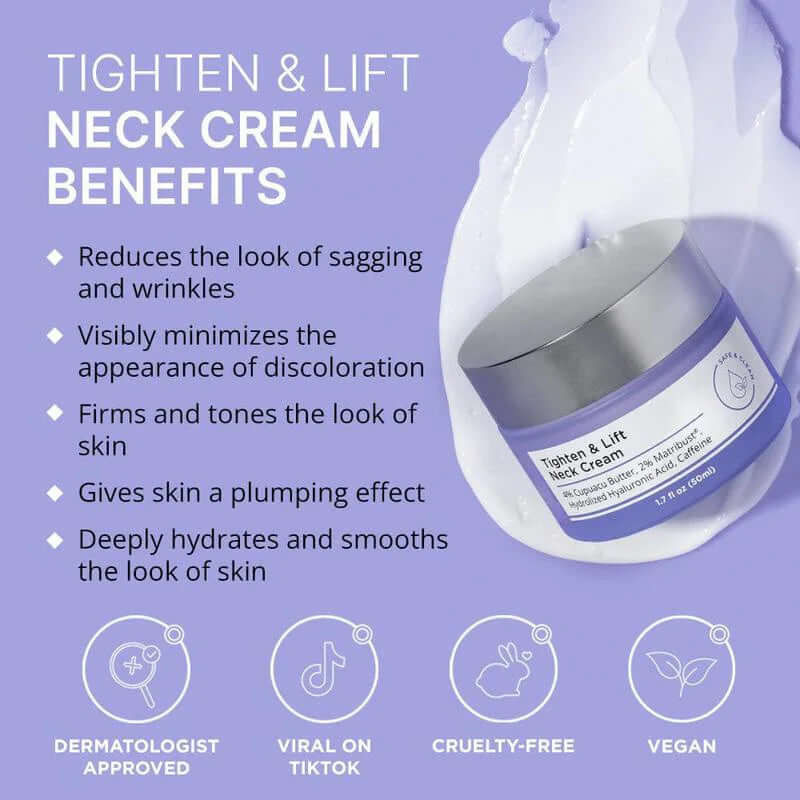 Hallebeauty Neck Cream- Tighten
& Lift Firming Neck Cream for Crepey Skin