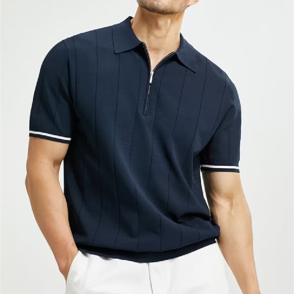 ZipPolo - Sleek Short-Sleeved Zipper Polo Shirt