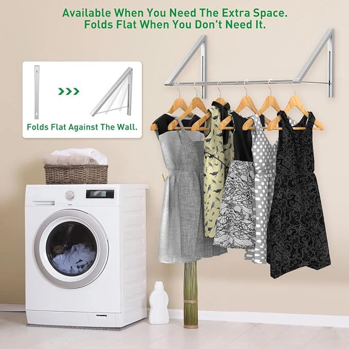 Wall-Mounted Laundry Drying Rack | Space-Saving Clothes Hanger