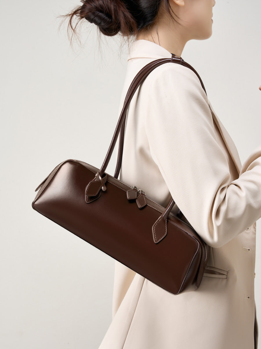 Vintage Leather Shoulder Bag – Women's Retro Purse