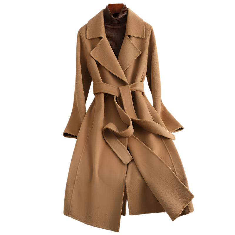 Cashmere Coat Slim Fit Thin Over The Knee Woolen Coat