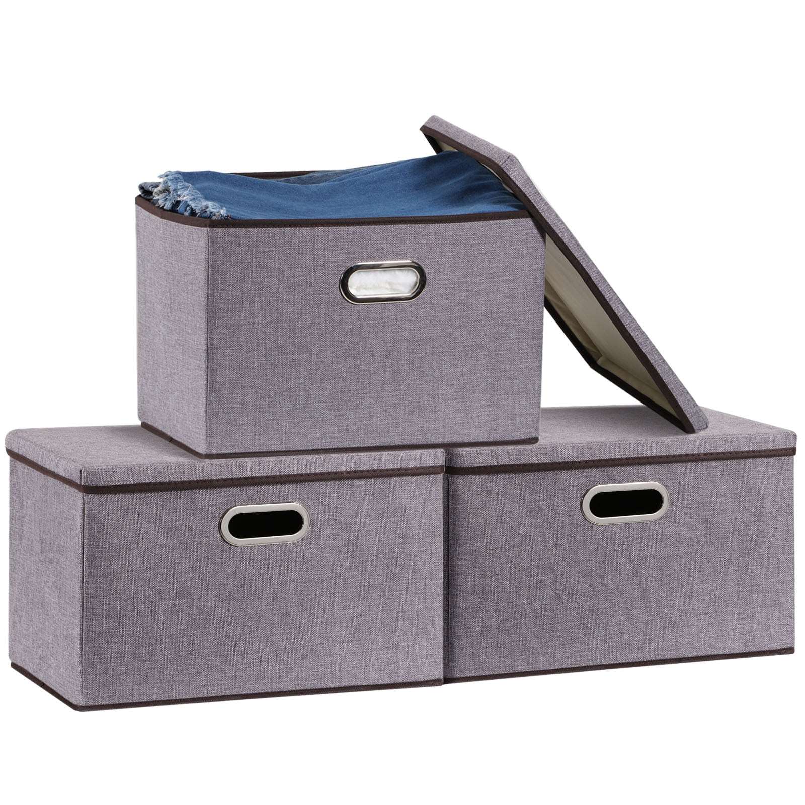 Cotton & Linen Folding Storage Box | 3-Piece & 5-Piece Set