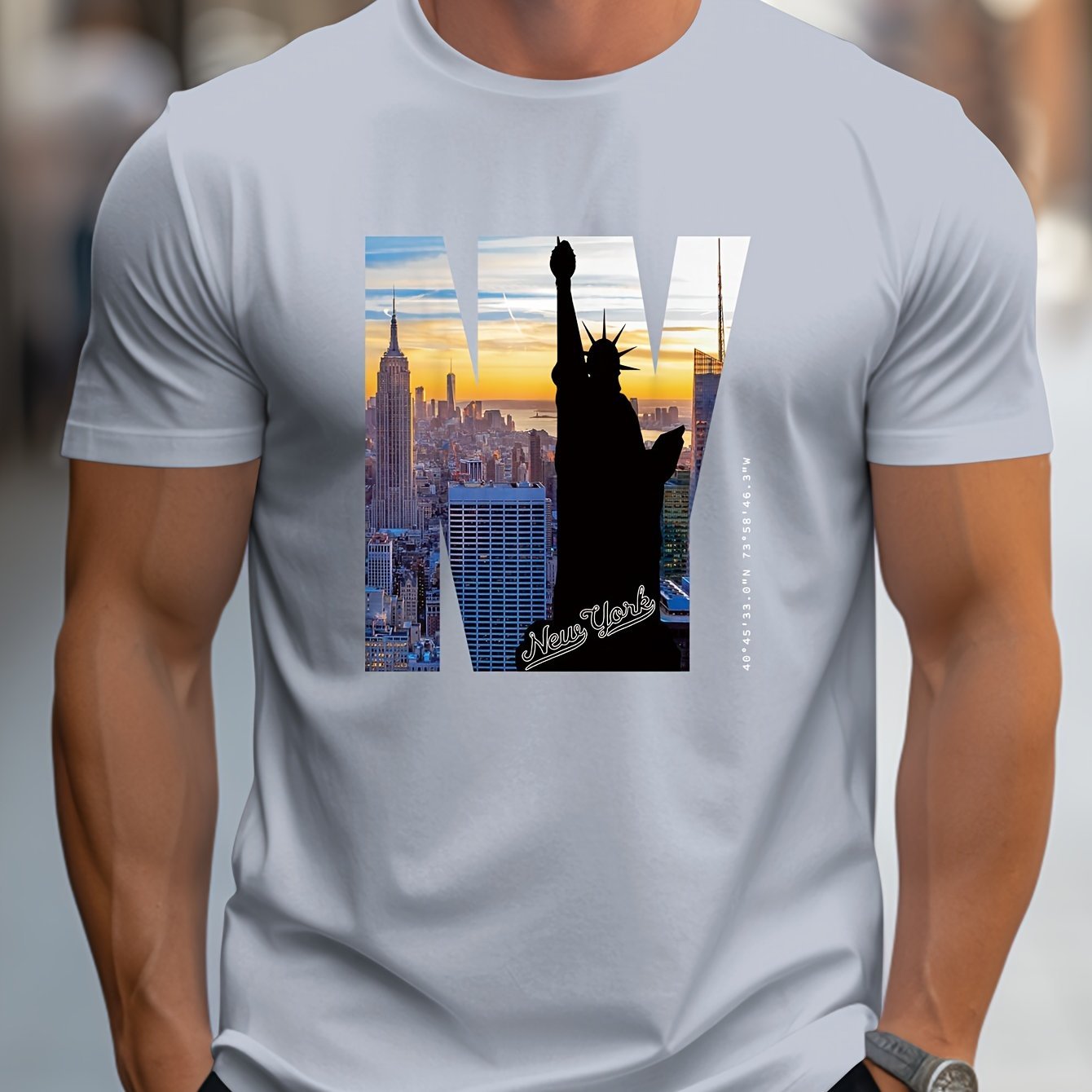 Men's NY Pattern T-Shirt | Casual Short-Sleeve Summer Tee