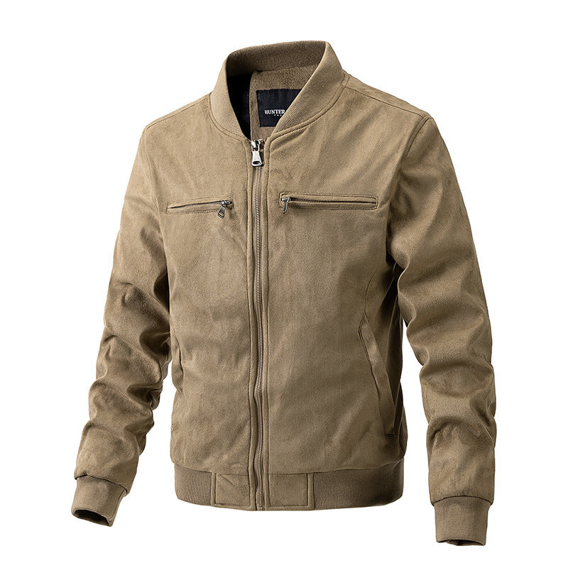 Men’s Suede Stand Collar Jacket