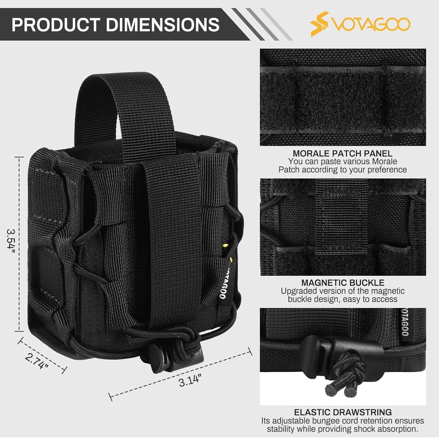 Double Handcuff Pouch | Open-Top MOLLE Tactical Holster