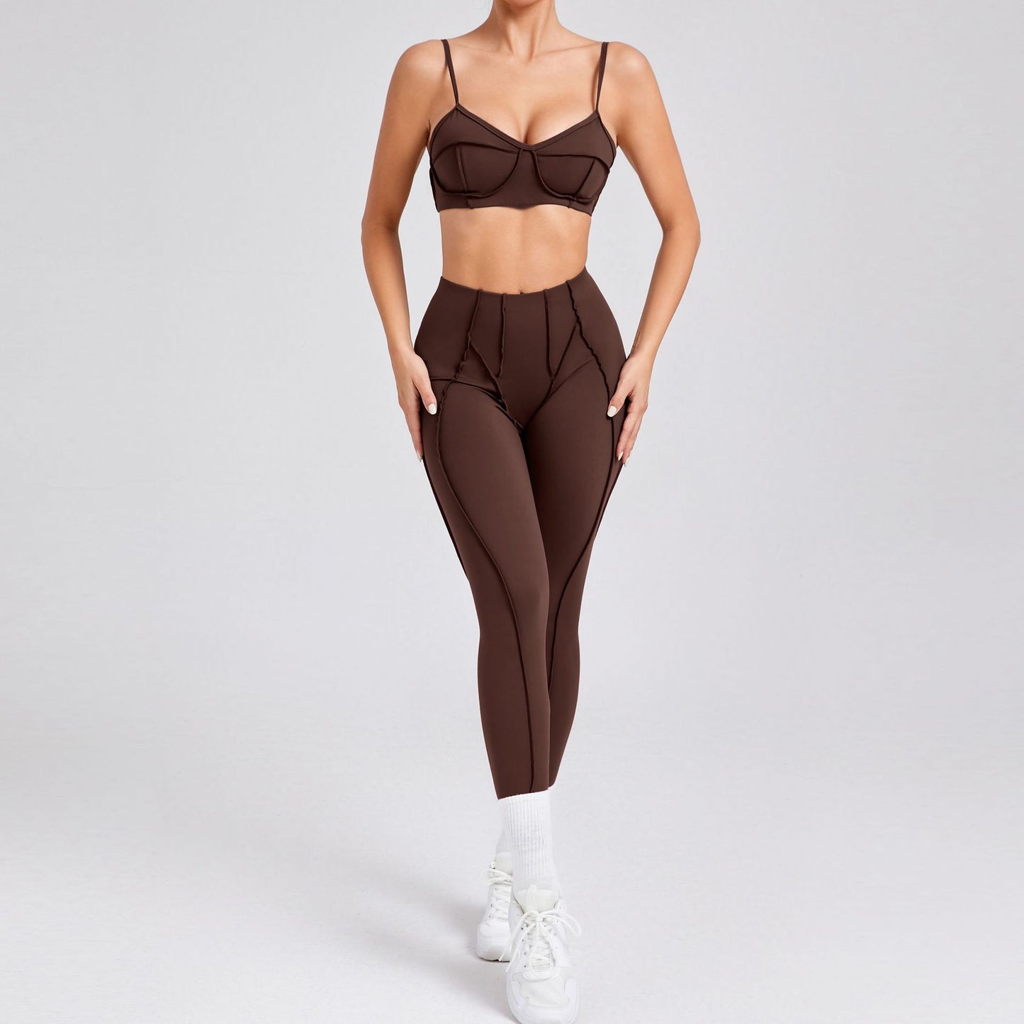 Women's Brushed Body-Hugging Yoga Set – Bra & Pants
