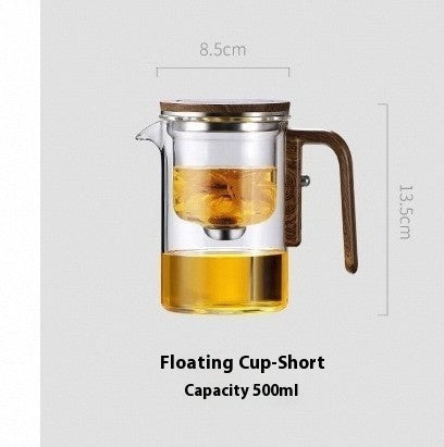 Magnetic Glass Teapot | Wood Handle Tea Filtration Pot