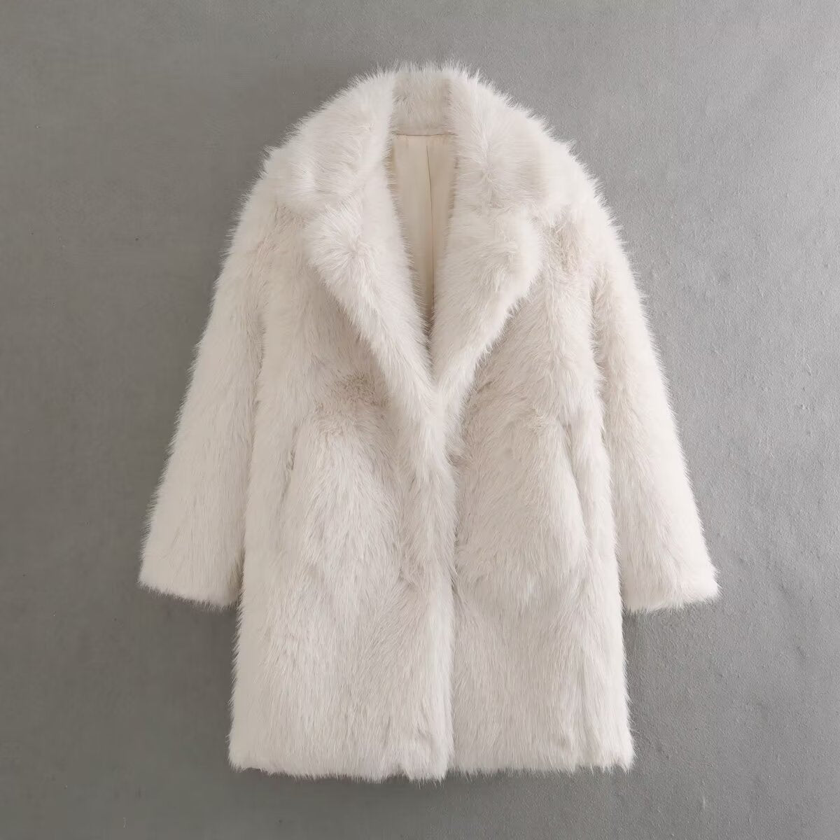 Loose Mid-Length Fur Overcoat - Stylish & Warm Women’s Coat