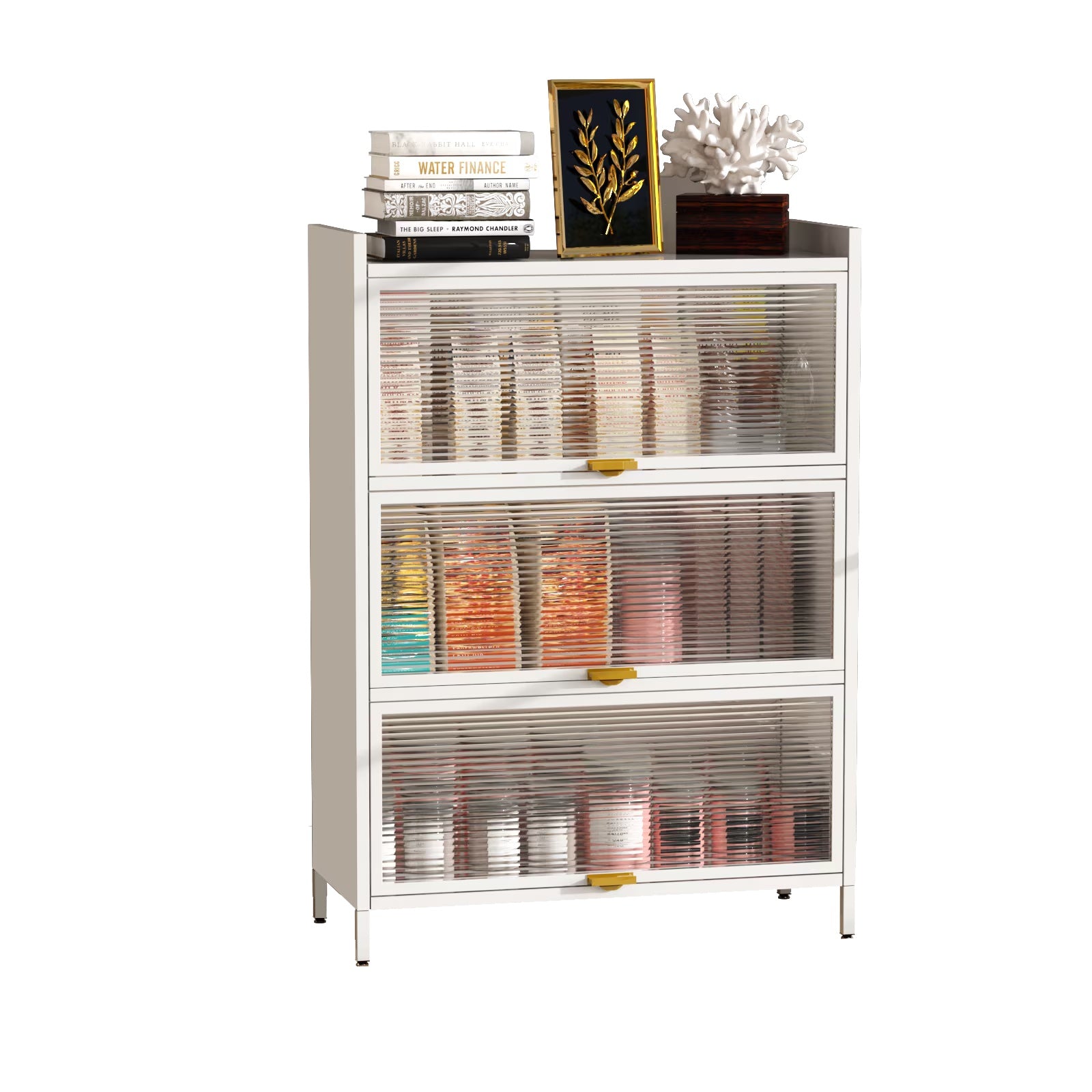 4-Level Flip Door Cabinet | Space-Saving Storage Solution