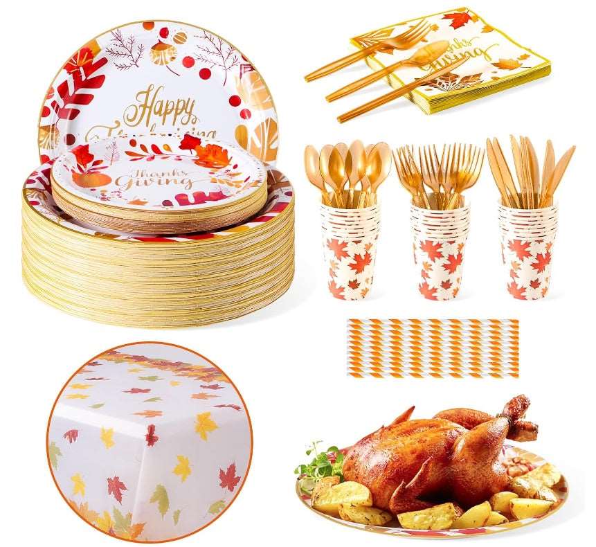 Thanksgiving Plates & Napkins – Party Tableware Set