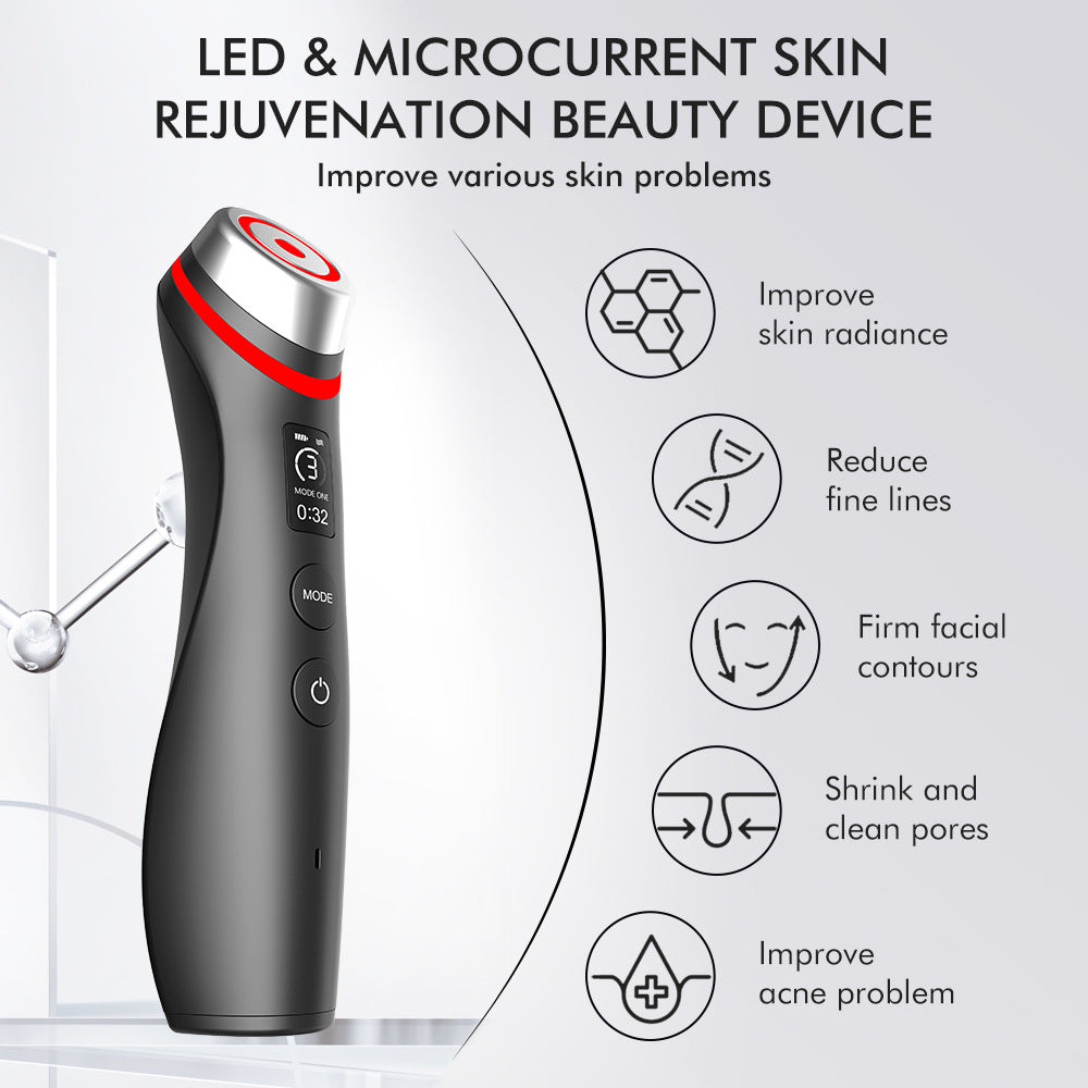 Microcurrent LED Face Massager – Light Therapy - Hallebeauty