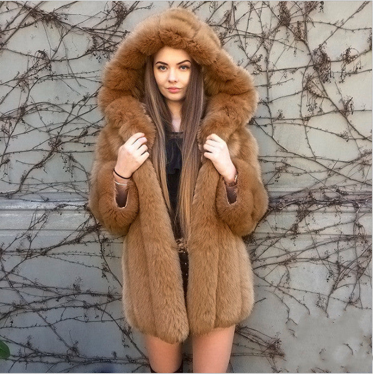 Women's Faux Fur Hooded Coat | Cozy & Stylish Winter Wear