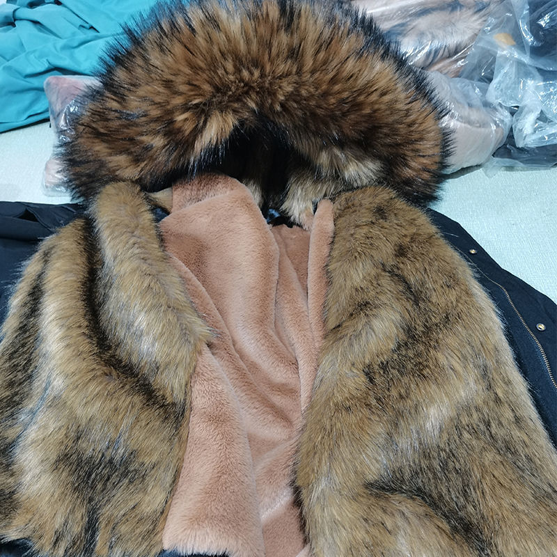 New Style Mid-Length Raccoon Fur Coat - Luxurious Imitation Fur