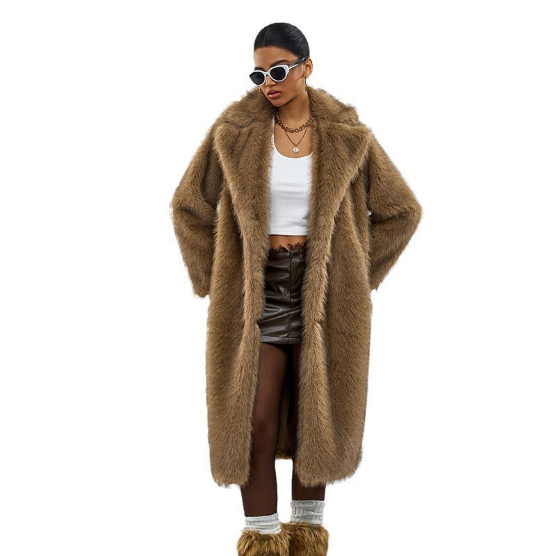 Women’s Extended Imitation Fur Coat 