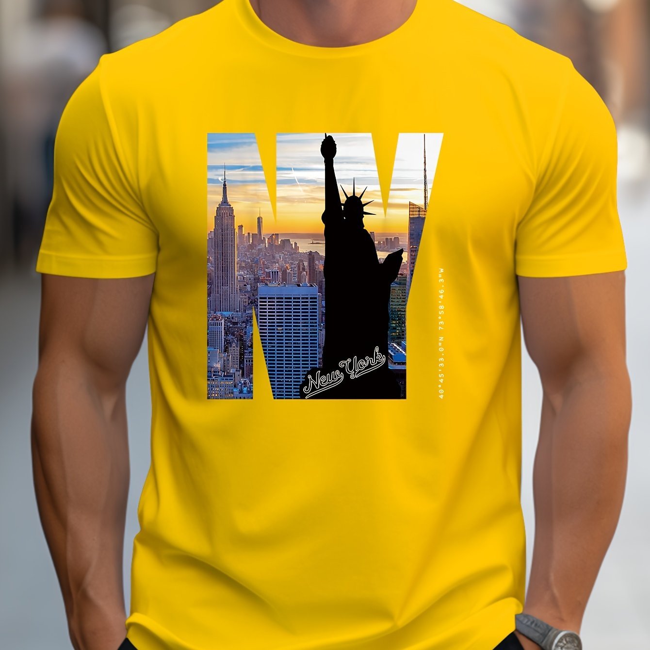 Men's NY Pattern T-Shirt | Casual Short-Sleeve Summer Tee