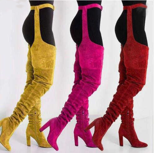 Elegant Suede Chunky Heel Boots for Women