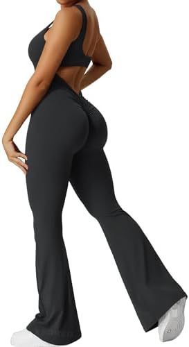 Sleeveless Flare Jumpsuit | Fitness Yoga Long Pants for Women