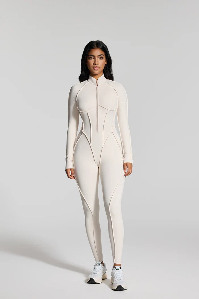 Women's Slim Fit Zipper Jumpsuit – Long Sleeve | Hallebeauty