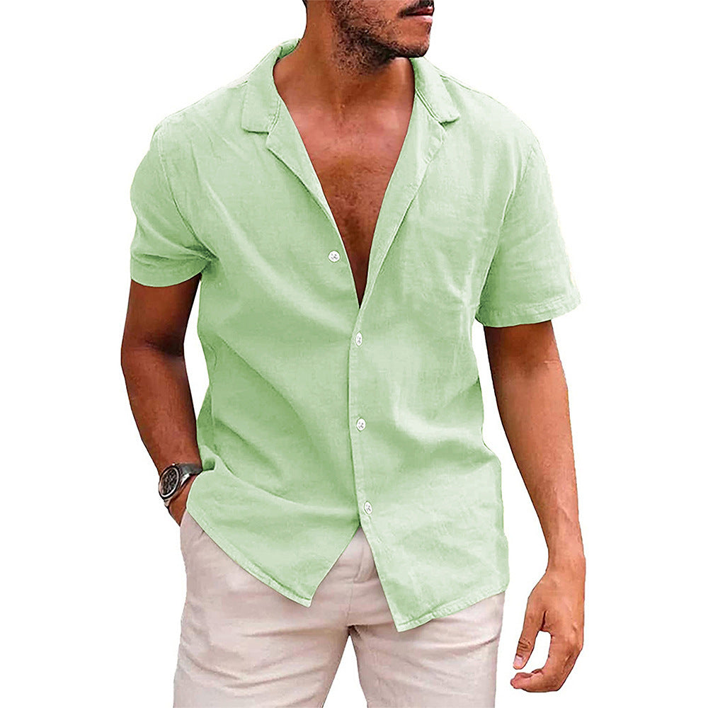 Men's Tops Casual Button-Down Shirt Short Sleeve