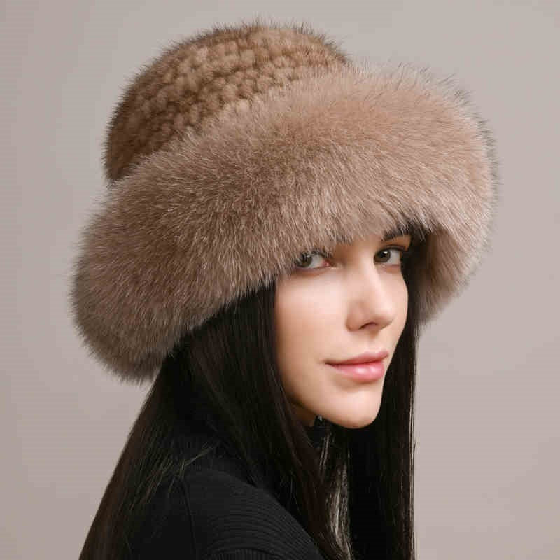 Women’s Mink Fur Hat - Braided Winter Elegance