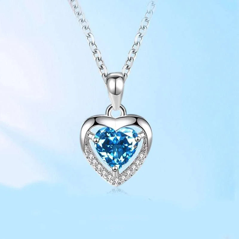 925 Rhinestone Heart Necklace: Luxury Personalized Gift for Women - HalleBeauty