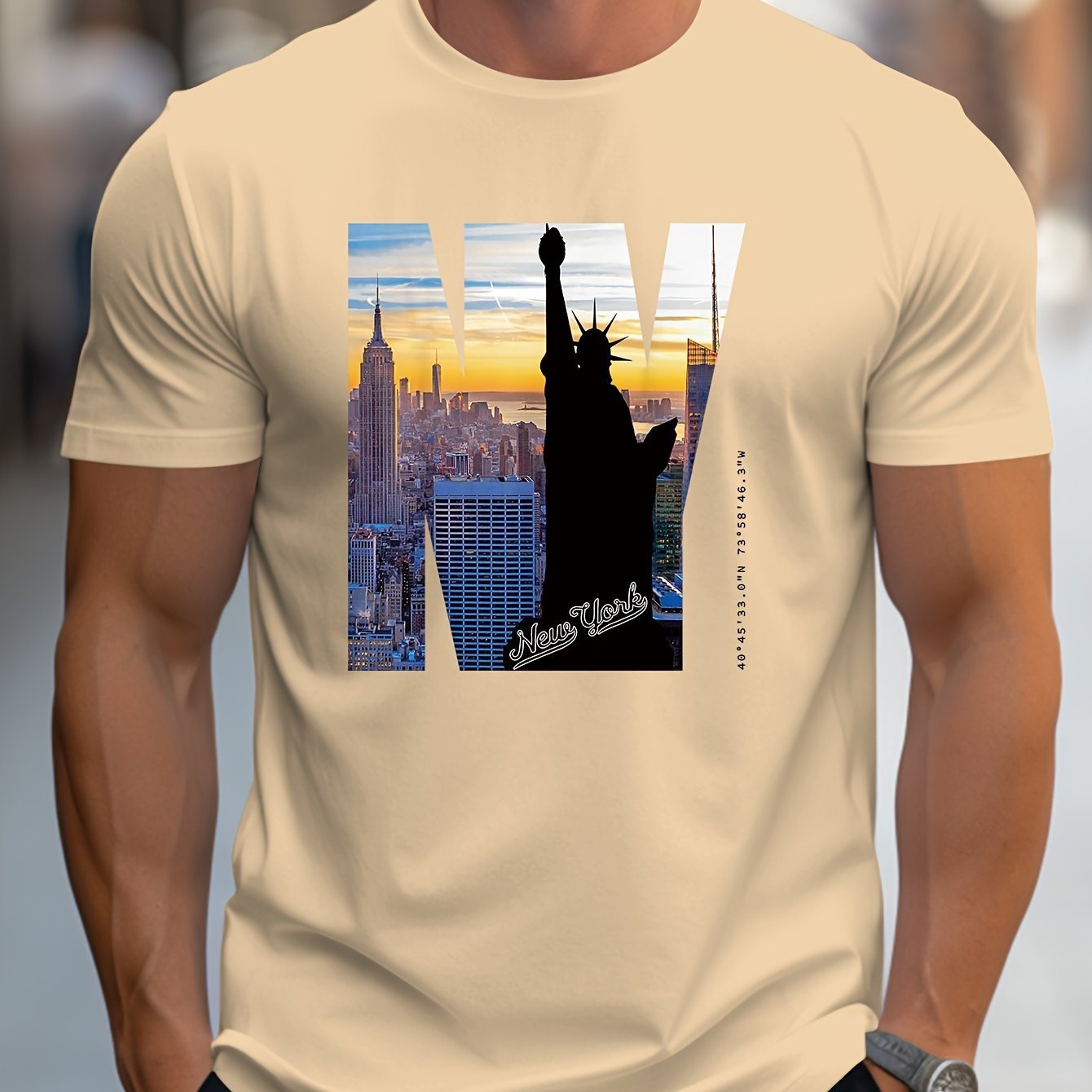 Men's NY Pattern T-Shirt | Casual Short-Sleeve Summer Tee