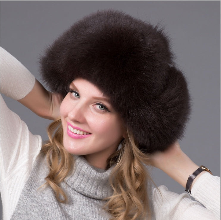 Women’s Fox Fur Hat - Luxurious & Warm Winter Style