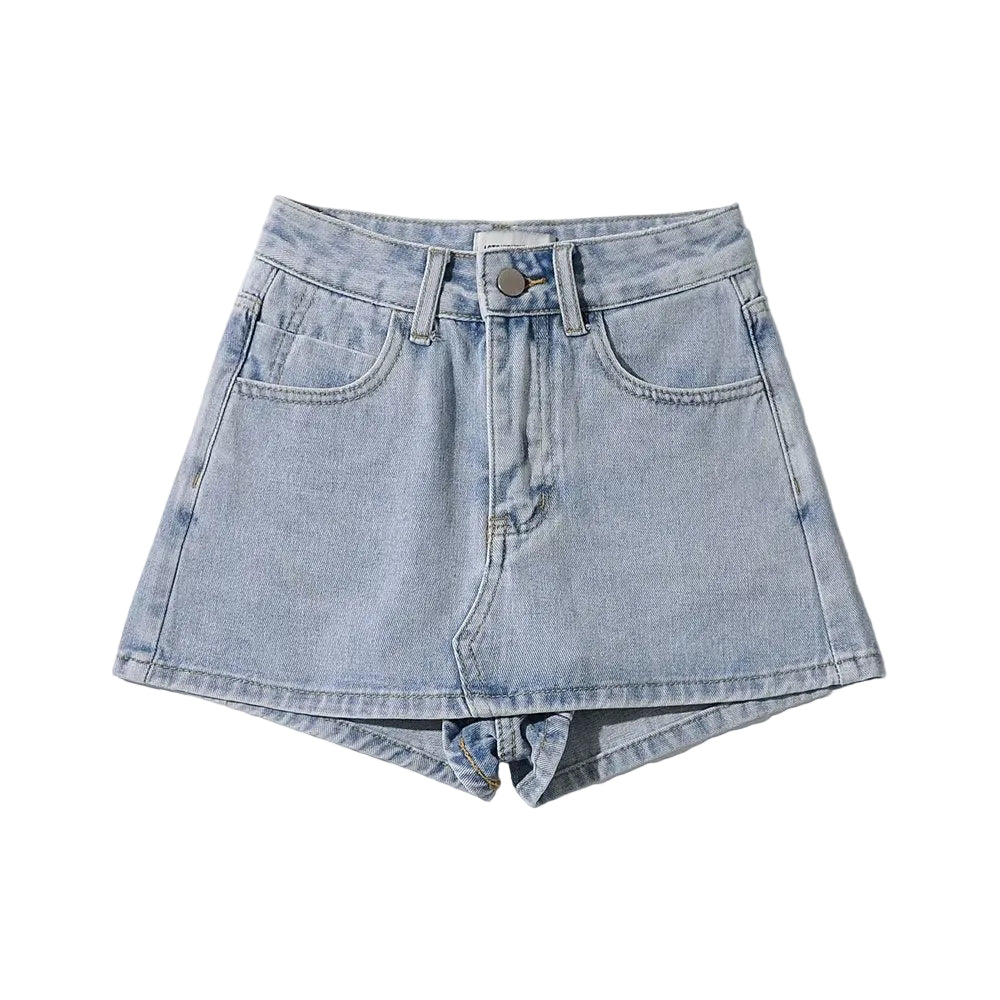 Women's Denim Skirted Shorts | Hallebeauty