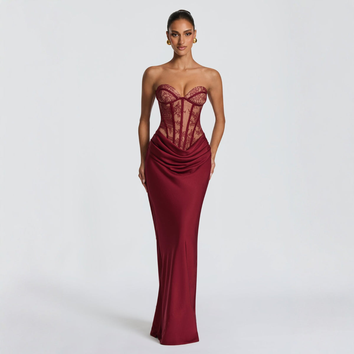 Lace Bodycon Evening Gown | Hallebeauty