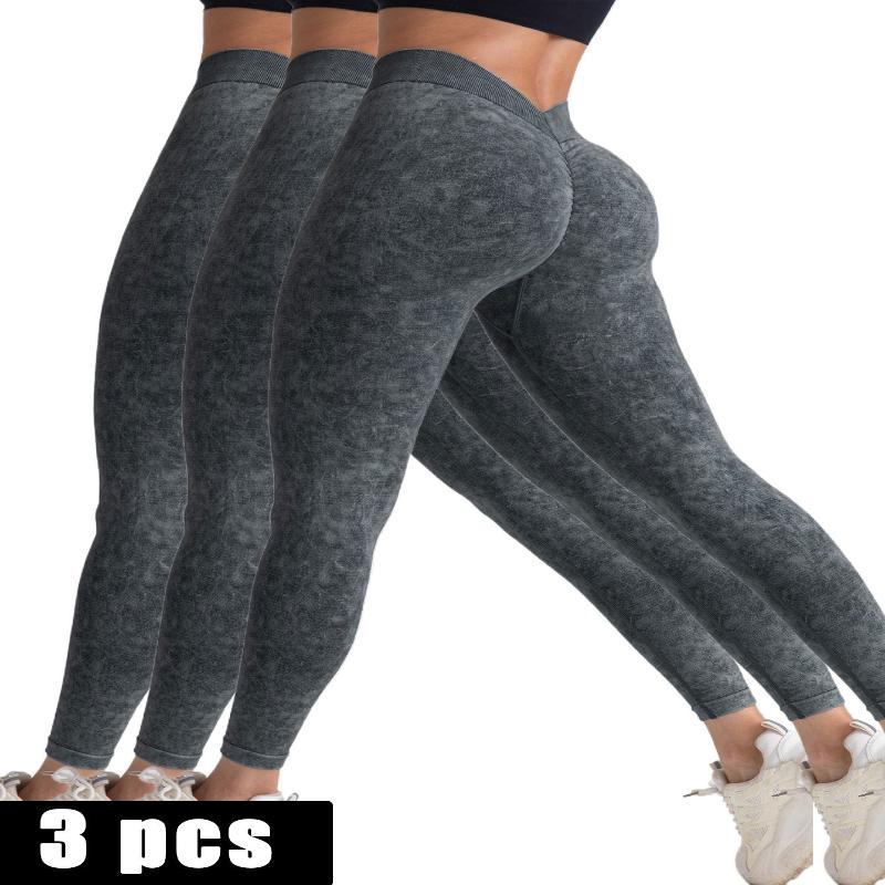 Seamless V-Back Scrunch Butt Leggings | High Waist 3-Pack