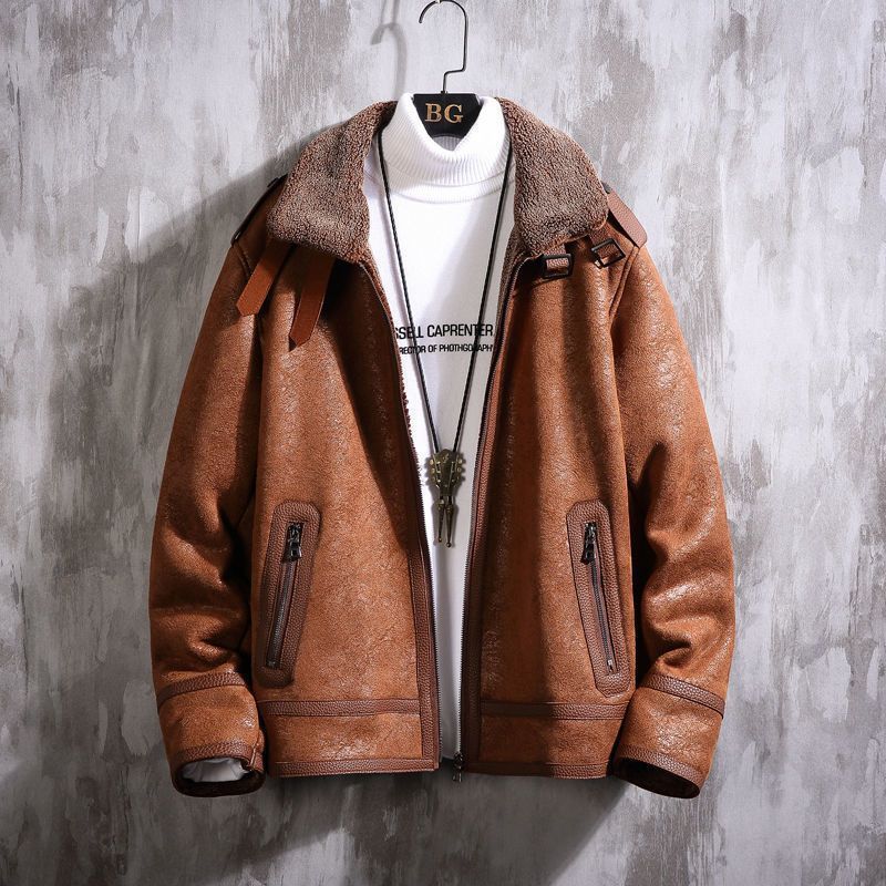 Men’s Fashionable Lamb Fur Coat - Stylish & Warm Winter Jacket