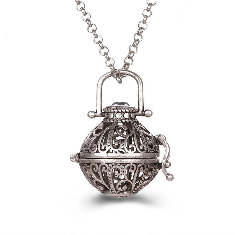 Antique Han Zircon Cage Necklace - Essential Oil Aromatherapy Diffuser - HalleBeauty