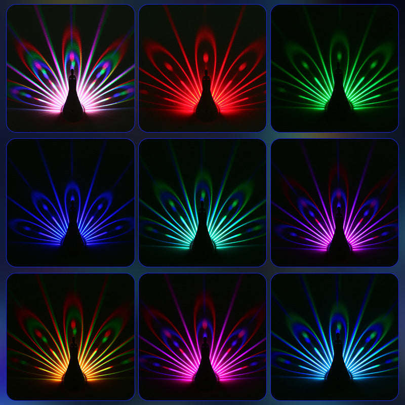 Peacock Wall Lamp - Colorful 3D Ambient Lighting