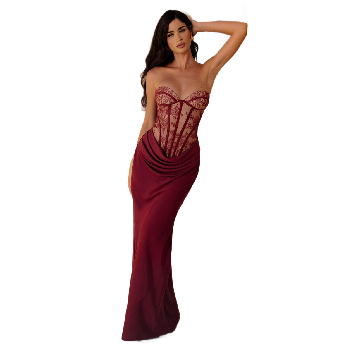 Lace Bodycon Evening Gown | Hallebeauty