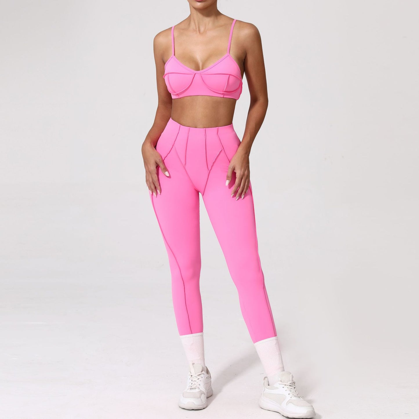 Women's Brushed Body-Hugging Yoga Set – Bra & Pants