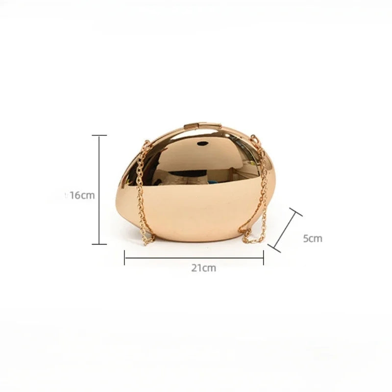 Shell Shape Metallic Evening Clutch