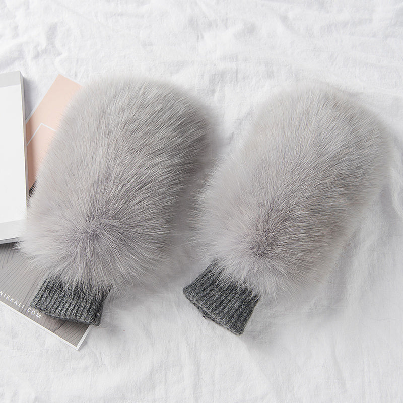 Women’s Fox Fur Winter Gloves - Warm & Luxurious