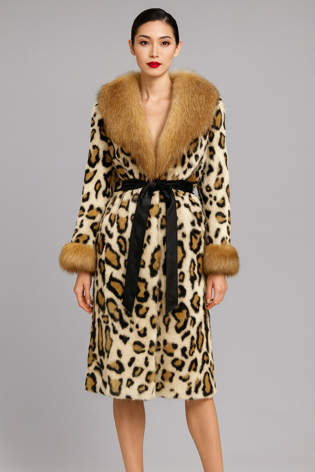 Luxury Winter Rabbit Fur Coat