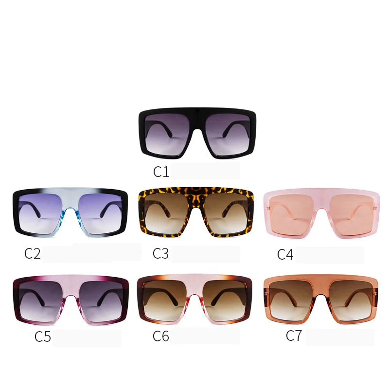 A collection of different styles and colors of sunglasses.