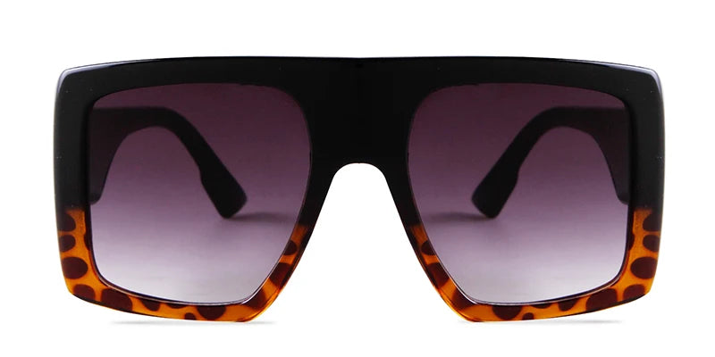 Vintage oversized square sunglasses for women with black acrylic frame