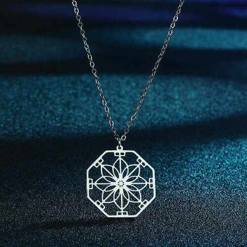 Mandala Flower Pendant Necklace