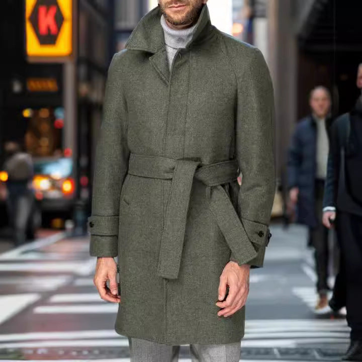 Men’s Mid-Length Woolen Coat