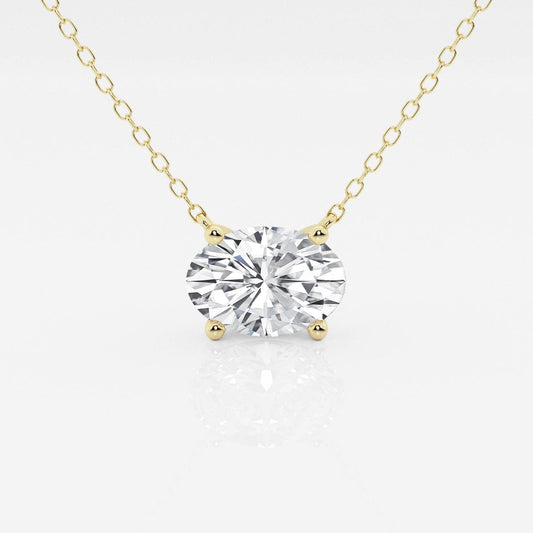 Oval Lab Grown Diamond Pendant 1 CTW | Hallebeauty