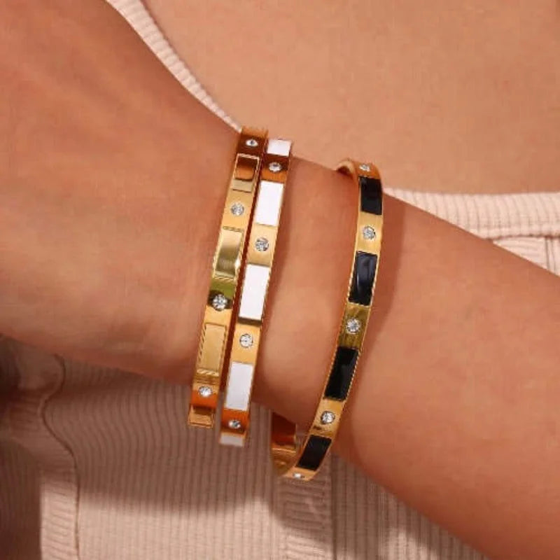 Rectangle Zircon Bracelet: Chic Elegance for All Occasions-Hallebeauty