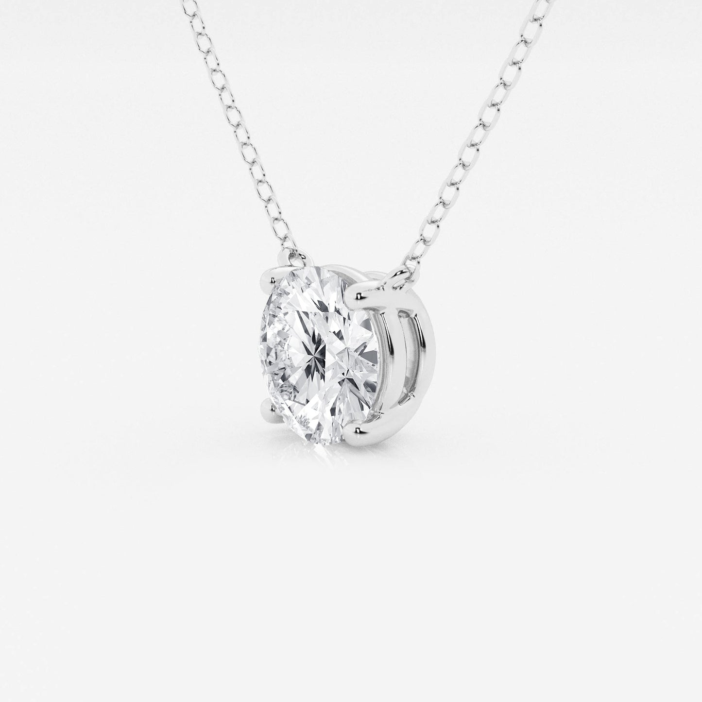 3.00 ct Lab Grown Round Diamond Floating Solitaire Pendant in 14K White or Yellow Gold – AGI Certified