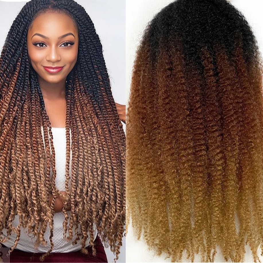 18" Marley Hair Ombre Black Brown Blonde Grey 35