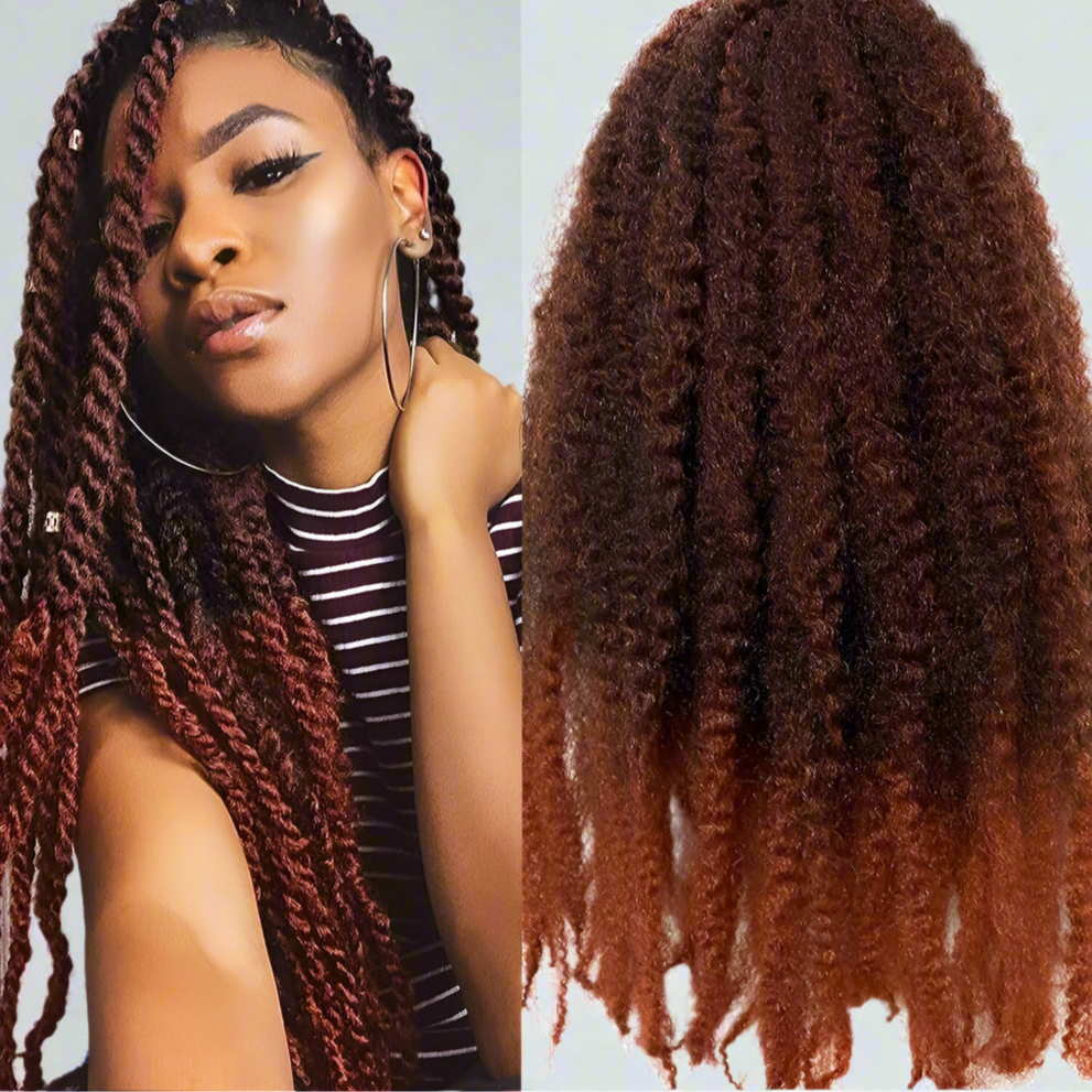 18" Marley Hair Ombre Black Brown Blonde Grey 35