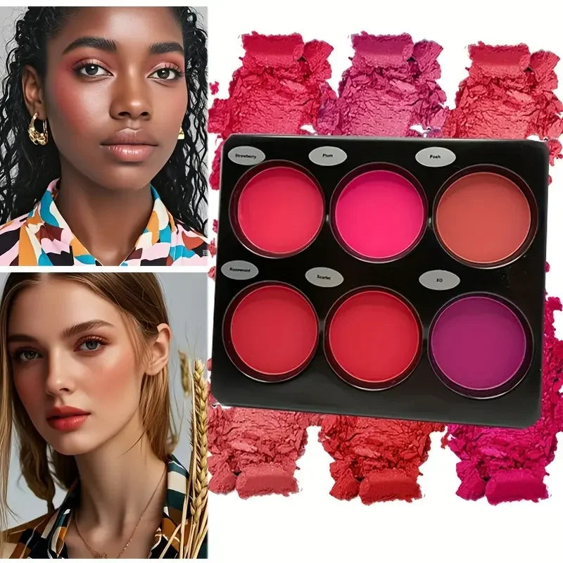 Makeup palette with pink and red shades 