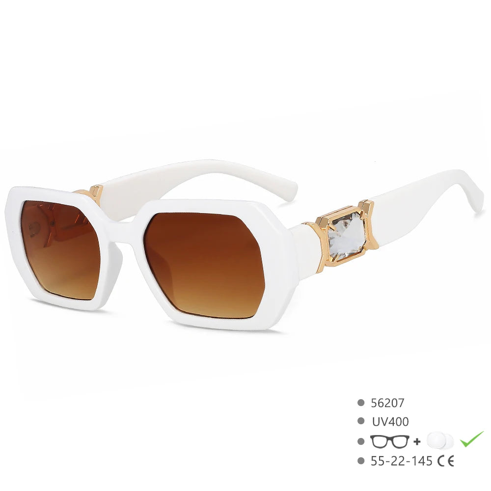 White sunglasses with brown gradient lenses