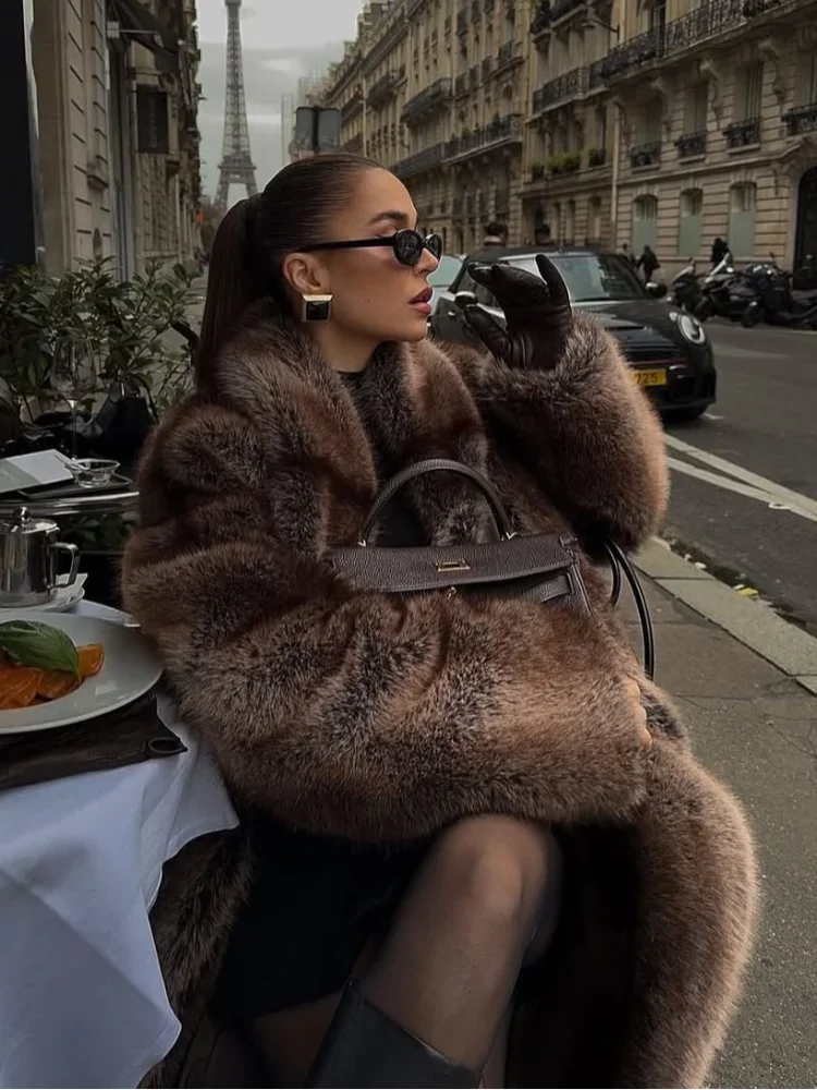 Luxury Long Faux Fur Coat 